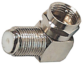 F Type Connector, Male to Female Elbow